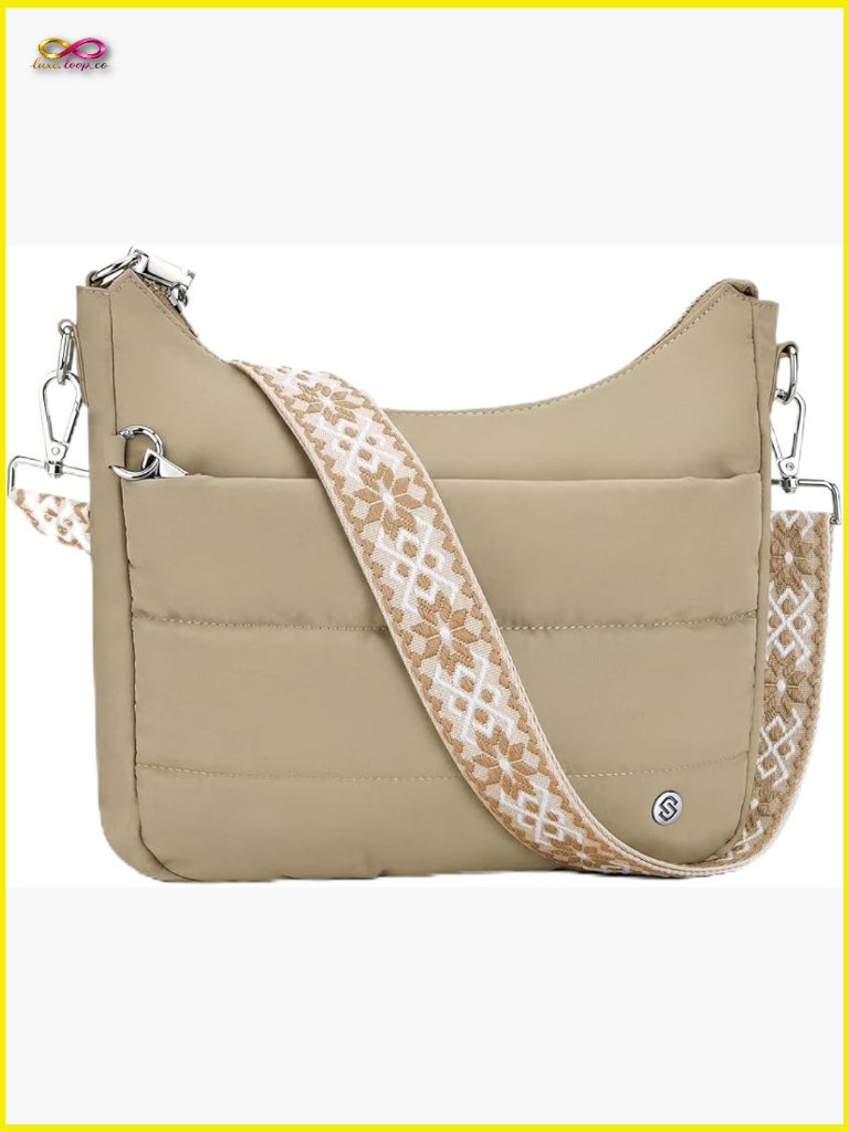 Crossbody Bag Hobo Puffer Slouchy Quilted Anti Theft Rfid Blocking Wallet